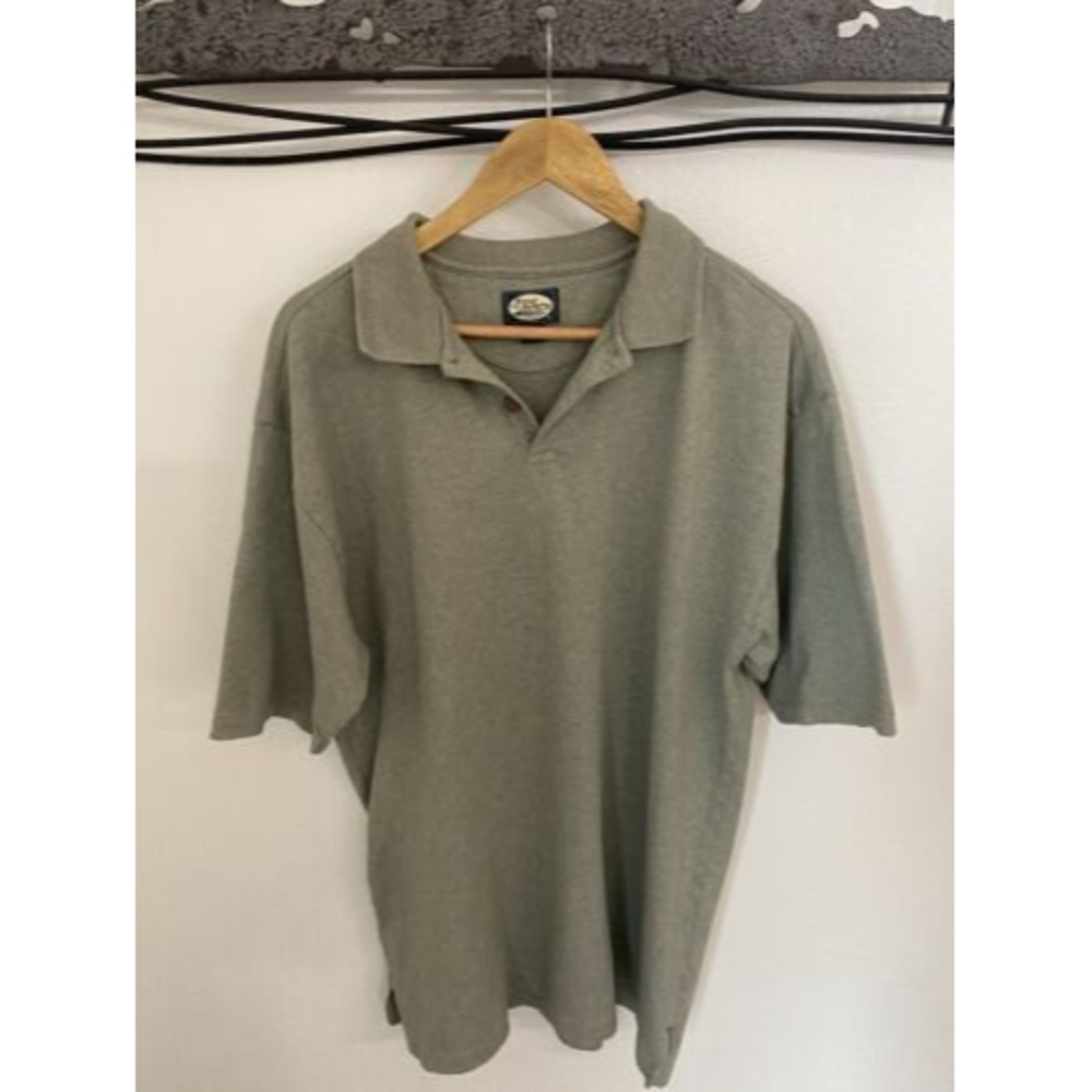 Tommy Bahama Polo Shirt Men Sz M Green Cotton Short Sleeve 1/4 Button Collared